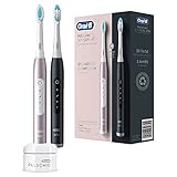 Oral-B Pulsonic Slim Luxe 4900 Elektrische Schallzahnbürste/Electric Toothbrush, Doppelpack 2 Aufsteckbürsten, 3 Putzmodi für Zahnpflege, Geschenk Mann/Frau, Designed by Braun, schwarz/rosegold