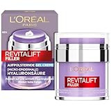 L'Oréal Paris Aufpolsternde Gel-Creme für Frauen: polstert Fältchen intensiv auf mit Hyaluronsäure, Niacinamide, Glycerin und Ceramide, Revitalift Filler, 1x 50ml