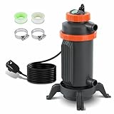 Ansobea Poolheizung Elektrisch, Ø 29 x 42 cm Poolheizung,Pool Heizung Elektrisch für Meisten Kleinen Pools,Leckageschutz, Kippschutz, Flammhemmend,Schnittstelle 32-38 mm,Heizung bis zu 45°