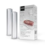 CASO 8 Sterne Profi- Folienrollen 28x600 cm / 2 Rollen, Vakuumierbeutel für alle Vakuumierer, sehr stark & reißfest ca. 150µm, Vakuumbeutel Lebensmittel Vakuumiergerät, Sous Vide, BPA-frei