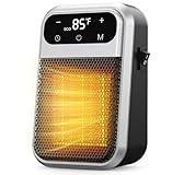 Steckdosen Heizlüfter mit Fernbedienung,Mini Keramik Heizlüfter Bad Energiesparend Leise Heizung1200W Heizstrahler mit 12h Timer Thermostat Überhitzungsschutz für Schlafzimmer Büro