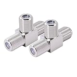 CNARIO 2 x F-Typ-Splitter, 3-Wege-F-Buchse auf 2 Koaxial-Steckverbinder-Adapter, T-Form für TV, Video, VCR-Antenne, TV-Kabel, Satelliten-Tuner, Antenne