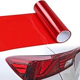 Scheinwerfer Folie, 120x30cm Auto Tönungsfolie, Rote Transparente Folie, Selbstklebende Scheinwerfer Taillights Tönung Vinyl Film für Rücklichter Nebellichter
