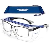 GENYED® Schutzbrille für Brillenträger, CE EN166 zertifiziert, Sicherheits-Überbrille, kratzfest, beschlagfrei, UV400-Gläser, verstellbare Bügel, Wrap-around, Sicherheitsbrille