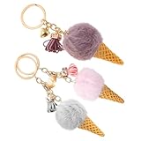 Beaupretty 3 Stck Teiliges Plüsch Eiscreme Schlüsselanhänger Niedlicher Anhänger für Damen Dekorativer Schlüsselbund für Taschen Rucksäcke und Autos Leichte Kreative Schlüsselanhänger