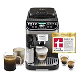 De’Longhi Magnifica Evo Next - Perfetto Kaffeevollautomat mit LatteCrema-Milchaufschäumer, 13 One-Touch-Getränke, Coffee- und Cappuccino Kaffeemaschine, farbiges Touch-Display, Titan (ECAM312.80.TB)
