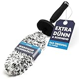 LICARGO® Mikrofaser Felgenbürste EXTRA DÜNN - Für eine schonende Reinigung bis tief ins Felgenbett - Ideal für hochwertige Felgen - Microfaser Felgenbürste Alufelgen, Auto Felgen Bürste