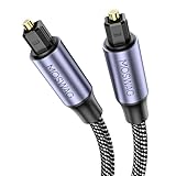 MOSWAG Digital Audio Toslink Kabel, Geflochtenes Toslink Optisches Kabel, Toslink Glasfaserkabel, Digital Audio Optisches Kabel für Soundbar, Smart TV, Heimkino, PS4, Xbox oder PlayStation (5M)