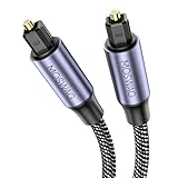 MOSWAG Digital Audio Toslink Kabel, geflochtenes Toslink Optisches Kabel, Toslink Glasfaserkabel, Digital Audio Optisches Kabel für Soundbar, Smart TV, Heimkino, PS4, Xbox oder PlayStation (5M)