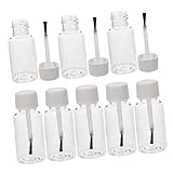 Veemoon 8Stücke Nagellackflaschen mit Pinsel Transparente Pet Flaschen für DIY Nagellack Nachfüllbar Auslaufsicher zum Umpacken Farben