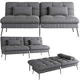 COMHOMA Sofa Schlafsofa mit Schlaffunktion, überzug Futon Klappsofa, Bettcouch, ecksofa, Couch Gästebett, 3-Sitzer Sofa, mit verstellbare Rückenlehne aus Stoff