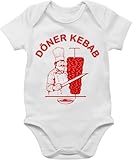 Baby Body Junge Mädchen - Karneval & Fasching - Original Döner Kebab Logo I Döner Kebap I Döner Geschenke - 1/3 Monate - Weiß - lustige babybodys faschingsstrampler fastnacht doner bodys