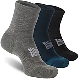 RTZAT Herren Damen 90% Merinowolle Knöchel Athletic Business Casual Running Arch Support Everyday Dünne Wollsocken, Blau/Schwarz/Grün, Medium