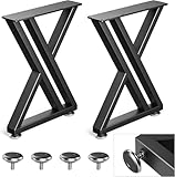 Likapop Tischbeine Metall Tischgestell Schwarz Tischbein Robust Tischkufen für Couchtisch, Esstisch, Schreibtisch, Sitzbank (H40cm x W30cm, 2 Stück) (16''Y-Form)
