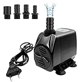 RUIZHI Aquarium Pumpe 35W 2500L/H Teichpumpe Wasserpumpe Klein Springbrunnenpumpe mit 3 Düse 13mm|16mm|19mm für Teich Brunnen Aquarium Garten