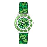 Minecraft Creeper MIN9033 Quarz-Armbanduhr für Lehrer, Grün, grün, Modern