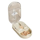 Yaztauho Tabletten-Schneider für präzises Teilen | Medikamenten Pillenschneider,Tragbare Präzise Aufbewahrungsdose Für Medikamente Zur Reiseorganisation