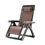 TWSOUL Liegestuhl Klappbar, Relaxsessel Garten, Gartenliege mit Verstellbarer Rückenlehne, Gartenstuhl Klappbar mit Kopfstütze, Camping Sonnenliege, Vielseitiger Liegestuhl (Braun)