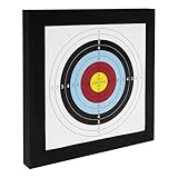 Eva Pfeilziel Zielscheibe Bogenschießen, 50x50x5cm mit 10 Stück Ersatzzielpapier und 4 Zielstifte Mitgeliefert, Tragbare Bogenschießen Scheibe für Kinder Jugend Erwachsene