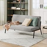 Dripex Sofa 2 Sitzer, Stoffsofa Couch Modern mit Metallrahmen, Loungesofa mit Lehne, Doppelsofa für Wohnzimmer Schlafzimmer, 150kg belastbar, 112 x 75 x 68 cm, Grau