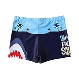 NautySaurs Jungen Badehose 2-11 Jahre Baby Jungen Bademode Kinder Badeshorts mit Cartoon Dinosaurier, Hai, 7-9 Jahre