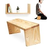 BE STIL Meditationsbank, Gebetsstuhl, Wandregal aus Holz, Multifunktional, Wandregal, Naturholz