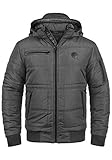 Blend BHBoris Herren Winterjacke Steppjacke Jacke gefüttert mit Abnehmbarer Kapuze Reißverschlusstaschen Regular fit, Größe:L, Farbe:Granite (70147)