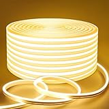 Lamomo LED Streifen 5M, Neon Dimmbar LED Strip, Warmweiss Wasserdicht 3000K Led Leiste, Silikon Flexibel Outdoor Lichtleiste für Innen Aussenbereich Heim Küche Deko （Nicht selbstklebend）