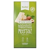 Xucker Weiße Schokolade Haselnuss Meersalz - Leckere Weiße Schokolade mit Haselnuss, Salz und Xylit Zuckerersatz I 35% Kakaoanteil I 70% weniger Zucker (80g)