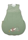 Sterntaler Baby Schlafsack Esel Emmilius, Jersey, Mittelgrün mit Applikation, Reißverschluss und Druckknöpfe, TOG 3,50, Größe 50/56