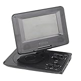 Tragbarer DVD-Player mit Großem Schwenkbarem Bildschirm, 806 Mobiler DVD-Player, 1500 MAh, Wiederaufladbar, Unterstützt Synchronisierung von TV/SD-Karte/USB/Region (Schwarz)