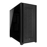 CORSAIR 5000D CORE AIRFLOW Mid Tower ATX PC-Gehäuse - Ohne Lüfter - Gehärtetes Glas-Seitenteil - Design Mit Hohem Luftdurchsatz - Geräumiger Innenraum Für Mehrere 360mm Radiatoren - Schwarz