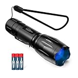 ANSMANN Taschenlampe, UV-Lampe, LED-Leuchte, 400nm, stufenlos fokussierbar, 4 Lichtmodi, für Sauberkeitskontrolle, Bernsteinsuche, Ködersuche beim Angeln, Schwarz