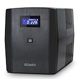 Atlantis OnePower 1200, USV Line Interactive 1200VA/700W, AVR, PseudoSinuswelle, 3 IEC-Steckdosen + 2 Schuko-Steckdosen, 2 Batterien 12 V 7 Ah