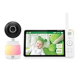 LeapFrog LF3917HD Smart WiFi-Video-Babyphone mit Kamera und Audio, Fernkamera, Schwenk-Neige-Zoom, 7 Zoll HD 720p Display, 110 Weitwinkelansicht, Farb-Nachtsicht, adaptives Touch-Farb-Nachtlicht,