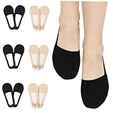 CALLARON 6 Paare Unisex No Show Socken Baumwolle Nonslip Low Cut Füßlinge Sommer Unsichtbare Sneaker Socken mit Rutschfestem Fersengriff für Flache Schuhe