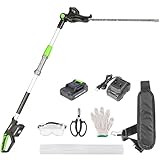 NovorikX Stab-Heckenschere, kabellos, 20 V, mit batteriebetriebener 50,8 cm elektrischer Heckenschere, 3 m Reichweite, mit Verlängerungsstange, mehrere Winkel zum Beschneiden von Sträuchern