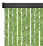 Arsvita Insektenschutzvorhang 56x185 cm (Breite x Länge) Flauschvorhang in Grün für Wohnmobil, Wohnwagen, schmale Türen, Fadengardine Ø4cm