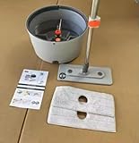 Weidenbach Wischmopp Set mit Eimer XL | 2-Kammer-System für saubere Schmutz- und Frischwassertrennung | Bodenwischer für effizientes Reinigen | Auswringfunktion Wischpads (Grau XL)