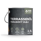 Hahn Color Terrassenöl Holzöl für Außen, Schutz & Pflege für Terrassen, Gartenmöbel, Bangkirai, Douglasie, Teak, UV-Schutz, Wasserabweisend, Holzschutzöl - Imprägnierung