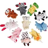 Kinder Plüschtier Handpuppen, 10 Stück Baby Tier Fingerpuppen, Tier Finger Plüschtier, Baby Mitgebsel Kindergeburtstag Finger Plüschtier Jungen und Mädchen Geschenke, Requisiten Puppen