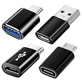 USB C Adapter 4 Stück, USB C zu USB 3.0 OTG Adapter, Micro USB auf USB C Adapter Buchse zu Stecker Kompatibel mit MacBook Pro, Samsung Galaxy,Handy PC