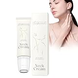 Halscreme 60 g, Natürlich Halsstraffungscreme und Gegen Falten, LA.PERSONAL Neck Firming Cream für schlaffe Haut, feine Linien, Dekolleté mit Lift Cooling Roller