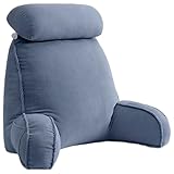 ZTGL Lesekissen mit Armlehnen, Ergonomisches Rückenkissen mit Tragegriff für Bett und Sofa, Stützkissen mit Abnehmbarer Nackenrolle, Bettruhekissen für Lesen & Arbeiten & Spielen D, 80×40×60cm