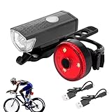 LED Fahrrad Rücklicht USB Wiederaufladbar | USB Wiederaufladbares LED Fahrradlicht Set mit Rücklicht und Scheinwerfer, Radreflektoren für vorne und hinten, Sicherheitslichter