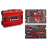 Original Einhell E-CASE 80-tlg. Werkzeugkoffer (Werkzeug-Set im robusten, stapelbaren Kunststoffkoffer als ideale Grundausstattung für den Haushalt, die Werkstatt oder unterwegs)