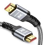 Velozym HDMI-Kabel 2.1, 48 Gbit/s, 2 m, 8 K bei 60 Hz, 4 K bei 120 Hz, 2 K bei 144 Hz, Ultra-High-Speed, Aluminium-HDMI-Kabel für HDCP Dynamic HDR Dolby Atmos HDTV Monitor PS5 PS4 Xbox PC