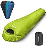 Forceatt Schlafsack, 3 bis 4 Jahreszeiten Deckenschlafsack Schlafsack für Camping, Reisen und Outdoor-Aktivitäten, Erwachsene und Jugendliche in 0 ℃ bis 20 ℃, Wasserdichter-Leicht-Warm-Atmungsaktiv.