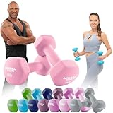 Miweba Sports Neopren Hantelset NKH100 | 𝐏𝐫𝐨𝐟𝐢 Hantel - Hexagon Hanteln Set - Kurzhanteln - Kurzhantel Set - Gymnastikhanteln - Hantel Set - Dumbbell - 0,5-10 Kg (2X 5.0 kg, Rosa)