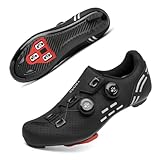 Solamni Fahrradschuhe Herren Roadbike MTB Radsportschuhe Kompatibel Mit Look SPD SPD-SL Delta Lock Pedal Mountainbike Schuhe Schwarz
